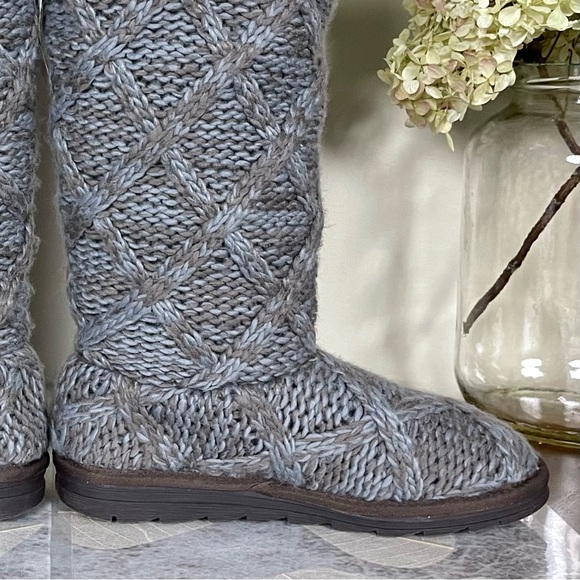 MUK LUKS® Felicity Faux Fur Lined Tall Cable Knit Sweater Boots - Picture 13 of 16
